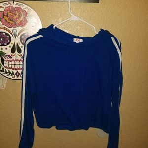 Blue Crop Top Hoodie